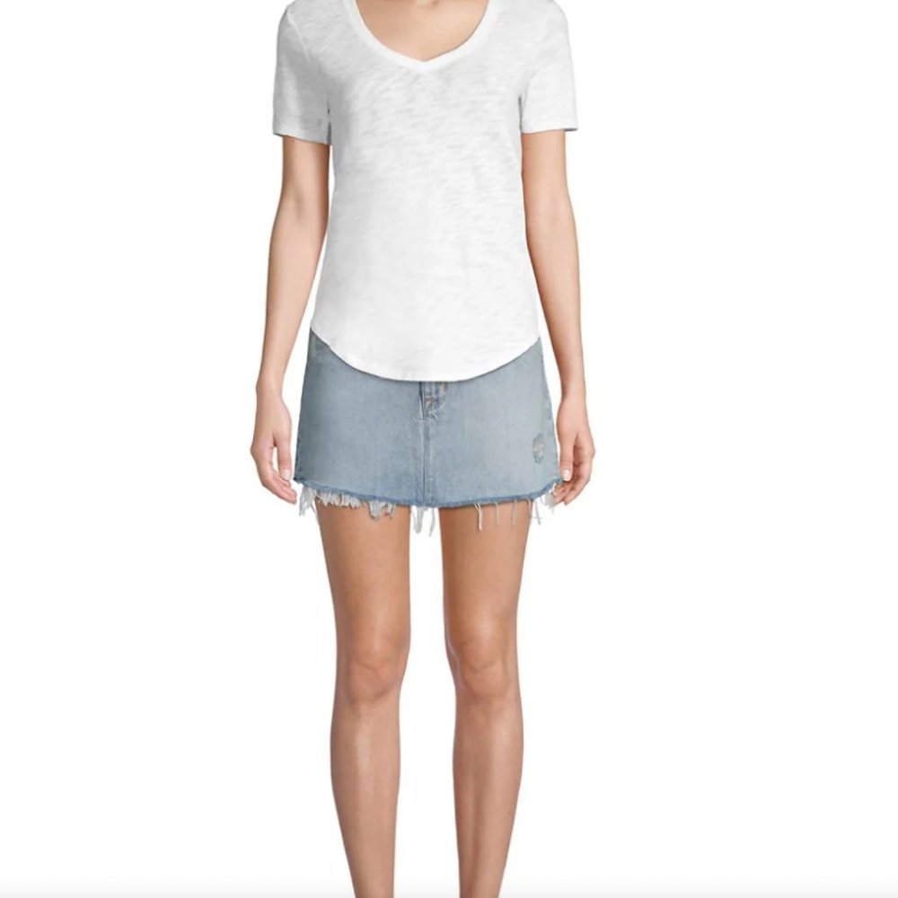 Hudson Jeans Vivid Distressed Light Denim Mini Skirt, Size 28, NWT - Picture 3 of 7